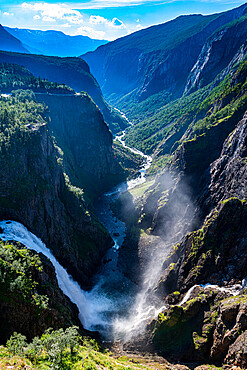 Voringvossen waterfall, Eidfjord, Norway, Scandinavia, Europe