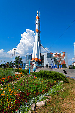 Rocket at the Cosmic Samara Museum, Samara, Russia, Europe