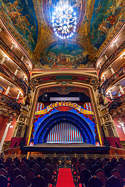 Beautiful interior of the Amazon Theatre, Manaus, Amazonas state, Brazil, South America