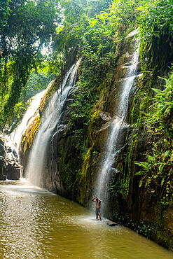 Small waterfalls near the Zongo waterfall, Democratic Republic of the Congo, Africa