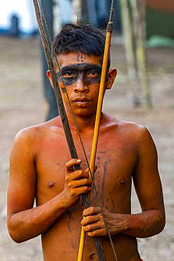 Young man from the Yanomami tribe, southern Venezuela, South America