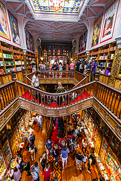 Interior of the Lello (Harry Potter library), UNESCO World Heritage Site, Porto, Norte, Portugal, Europe