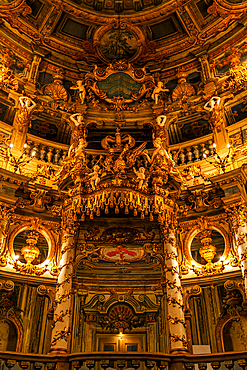 Interior of the Margravial Opera House, UNESCO World Heritage Site, Bayreuth, Bavaria, Germany, Europe