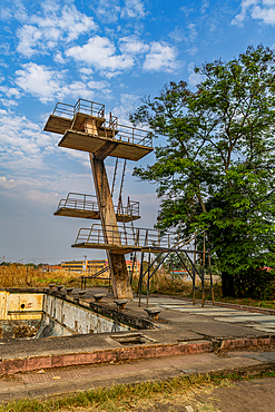 Abandoned public swimming pool, Luena, Moxico, Angola, Africa