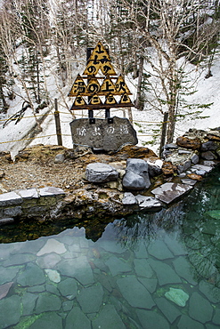 Outdoor onsen in the Daisetsuzan National Park, UNESCO World Heritage Site, Hokkaido, Japan, Asia