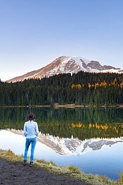 Reflection Lake, Mount Rainier National Park, Washington State, United States of America, North America