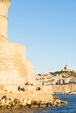 Fort Saint Jean and Notre Dame, Marseille, Bouches du Rhone, Provence, Provence-Alpes-Cote d'Azur, France, Mediterranean, Europe