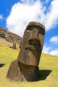 Moai heads of Easter Island, Rapa Nui National Park, UNESCO World Heritage Site, Easter Island, Chile, South America