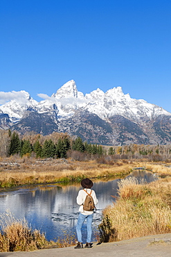 Schwabacher landing, Teton Range, Grand Teton National Park, Wyoming, United States of America, North America