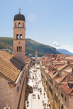 Old town from the city walls, UNESCO World Heritage Site, Dubrovnik, Croatia, Europe