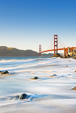 Golden Gate Bridge from Marshall's Beach, San Francisco, California, United States of America, North America