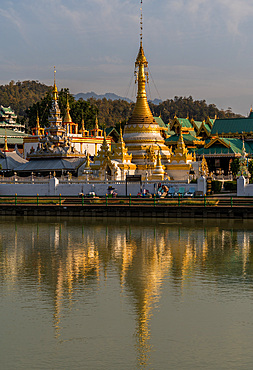 Aspects of Buddhist and Chinese temples in Mae Hong Son, Thailand, Southeast Asia, Asia