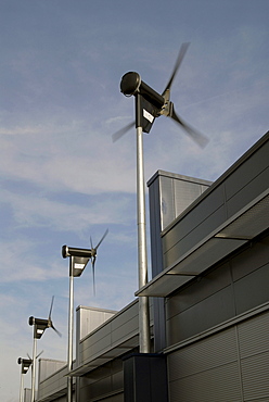 Uk. Wind power in an industrial area near wembley in west london