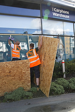 Damage caused by riot and looting in tottenham, london, uk