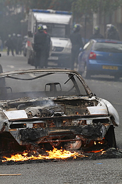 Damaged caused by rioters in hackney, london, uk