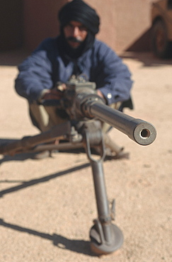 Western sahara. Polisario fighters training with weapons captured from morroccan army.