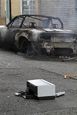 Damaged caused by rioters in hackney, london, uk