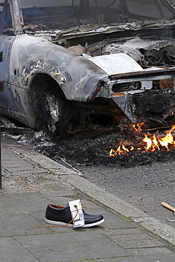 Damaged caused by rioters in hackney, london, uk