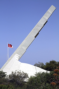 Monument to the Turkish victims of war in Kyrenia, occupied northern part of Cyprus