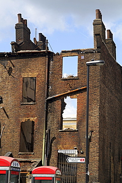 Damage caused by riot and looting in tottenham, london, uk