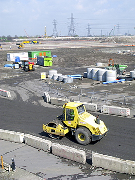 Uk olympic park demolition and construction in progress in east london