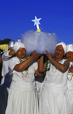 Religion, uruguay. Montevideo. Traditional afro-uruguayan iemanja blessing of the waters ceremony during carnival festival