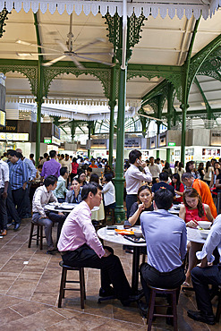 Office workers have lunch at a food court in Singapore, Southeast Asia, Asia