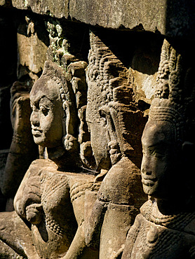 Detail of carving, Angkor Wat Archaeological Park, UNESCO World Heritage Site, Siem Reap, Cambodia, Indochina, Southeast Asia, Asia