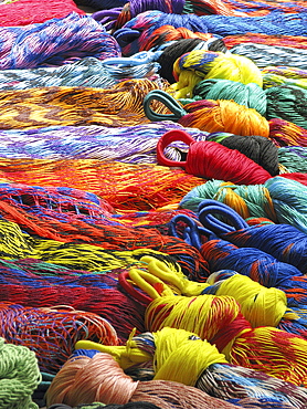 Mexico sisal hammocks at san cristobal market in chiapas state