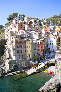 Village of Riomaggiore, Cinque Terre, UNESCO World Heritage Site, Liguria, Italy, Europe