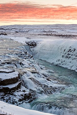 Gullfoss waterfall at dawn, Iceland, Polar Regions