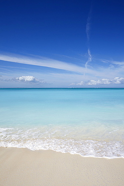 The sands of Grace Bay, the most spectacular beach on Providenciales, Turks and Caicos, in the Caribbean, West Indies, Central America