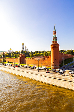 The Kremlin, UNESCO World Heritage Site, and Moscow River, Moscow, Russia, Europe