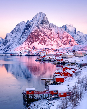 Sunrise at Reine, Lofoten Islands, Nordland, Norway, Europe