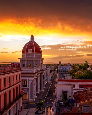 City Hall at sunset, Cienfuegos, UNESCO World Heritage Site, Cuba, West Indies, Caribbean, Central America