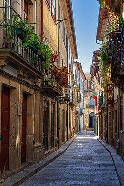 Historic street in Guimaraes, UNESCO World Heritage Centre, Portugal, Europe