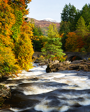 Falls of Dochart in autumn, Killin, Perthshire, Scotland, United Kingdom, Europe