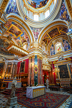 Interior of St. Paul's Cathedral, Mdina, Malta