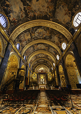 Interior of St. John's Co-Cathedral, UNESCO, Valletta, Malta