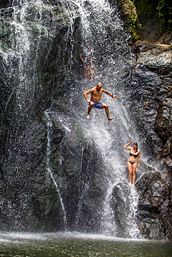 Waterfall jumping, Fiji, South Pacific, Pacific