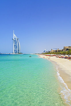 Burj Al Arab hotel, iconic Dubai landmark, Jumeirah Beach, Dubai, United Arab Emirates, Middle East