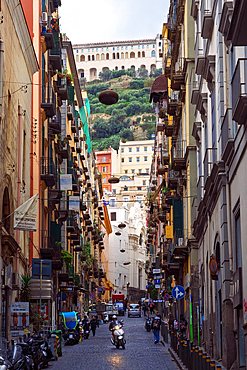 Street scene in the centre of Naples. Campania, Italy, Europe.