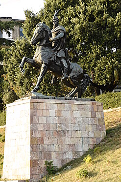 The monument of Skanderberg, Kruje, Albania, Europe