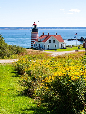 Red and white lighthouse, Lubec, Maine, New England, United States of America, North America