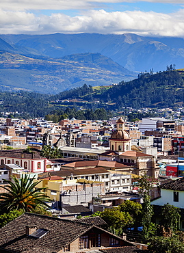 City Center, elevated view, Otavalo, Imbabura Province, Ecuador, South America