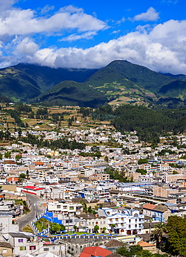 City Center, elevated view, Otavalo, Imbabura Province, Ecuador, South America