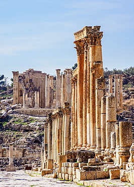 Colonnaded Street (Cardo), Jerash, Jerash Governorate, Jordan, Middle East