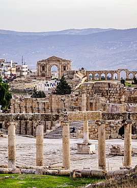 Oval Plaza, Jerash, Jerash Governorate, Jordan, Middle East