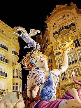 The Fallas (Falles), a traditional celebration held annually in commemoration of Saint Joseph, Valencia, Spain, Europe