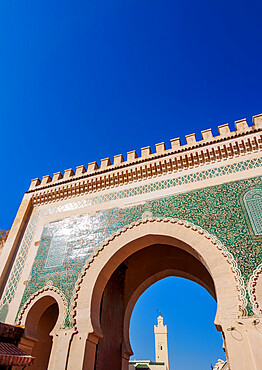 Bab Bou Jeloud Gate to the Old Medina in Fes, Fez-Meknes Region, Morocco, North Africa, Africa